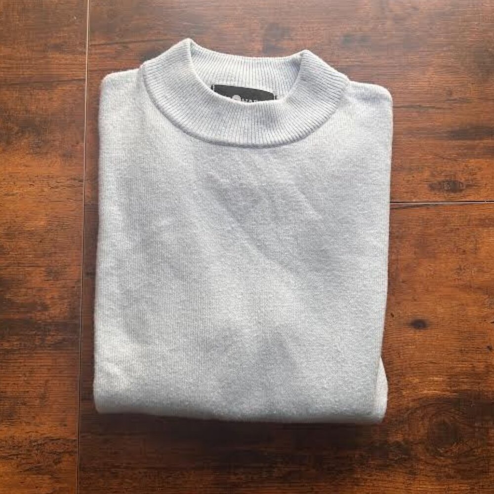 Sag Harbor Baby Blue Mock Neck Sweater